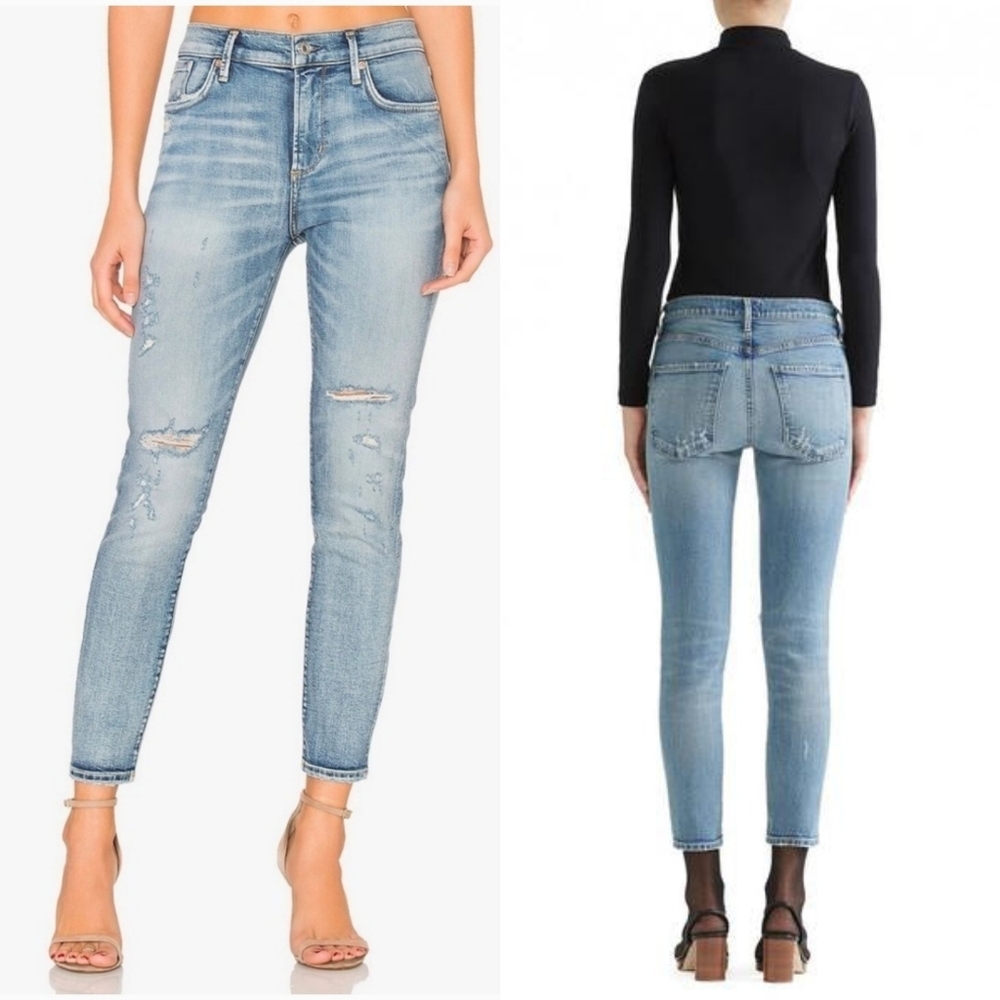 AGOLDE Sophie High-Rise Distressed Crop Skinny Jean - Outsider Size 26